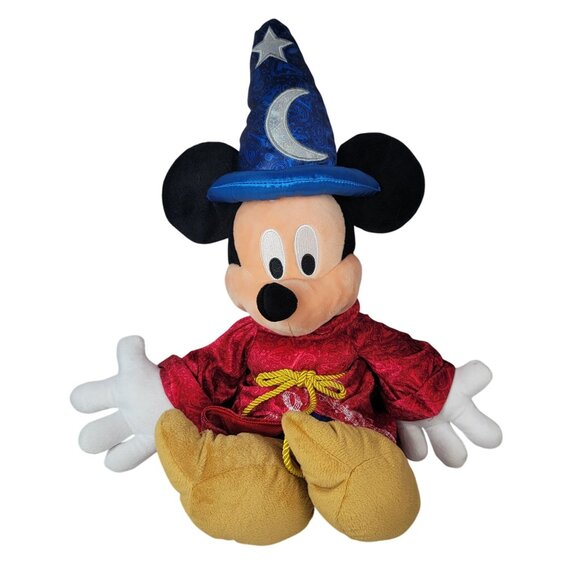 Disney Parks Sorcerer's Apprentice Fantasia Large Plush 23" Doll Mickey Mouse - Picture 1 of 10